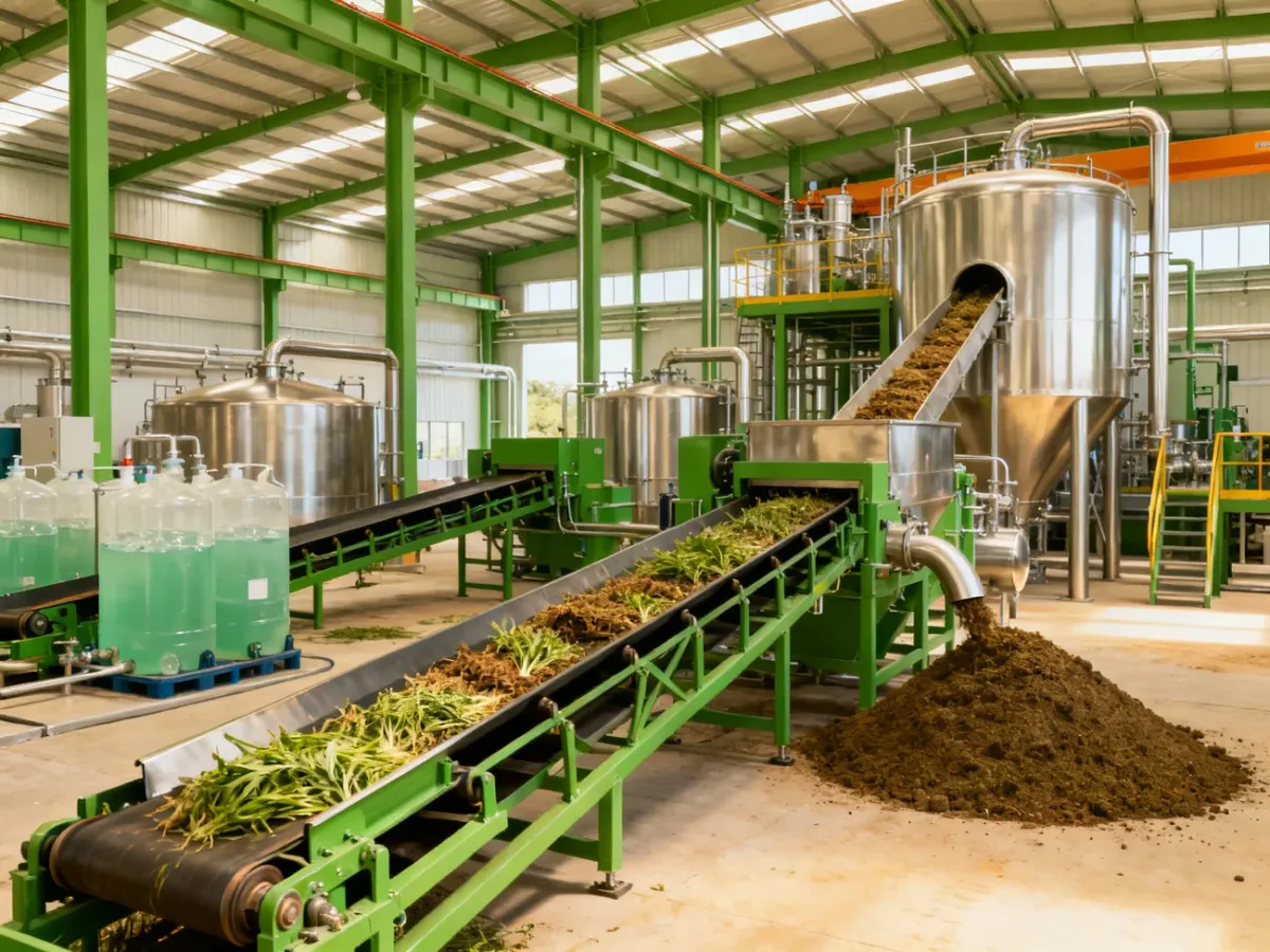 Nowoczesna biorafineria przetwarzająca biomasę na bioprodukty, biogaz i nawozy